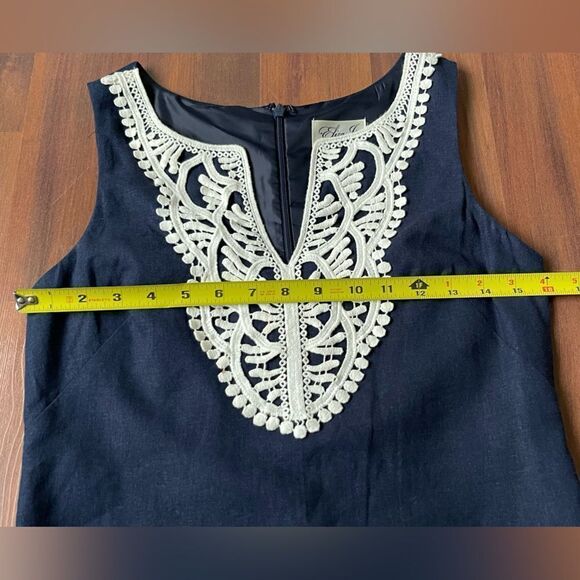 Eliza J sleeveless pompon trim shift dress size 4 - Picture 4 of 8